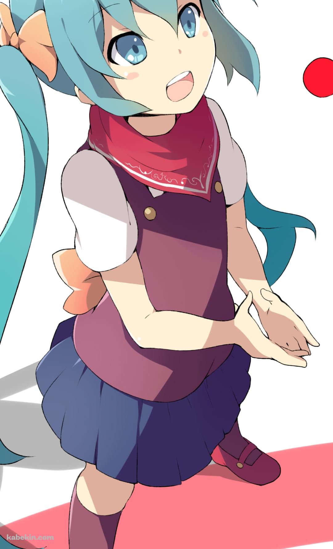 ポップなタッチで描かれた赤い光と初音ミク / ボカロのAndroidの壁紙(1080px x 1776px) スマホ用