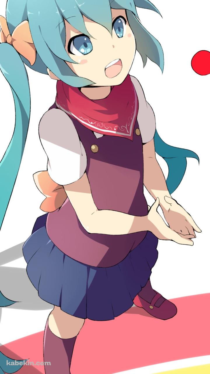 ポップなタッチで描かれた赤い光と初音ミク / ボカロのAndroidの壁紙(720px x 1280px) スマホ用