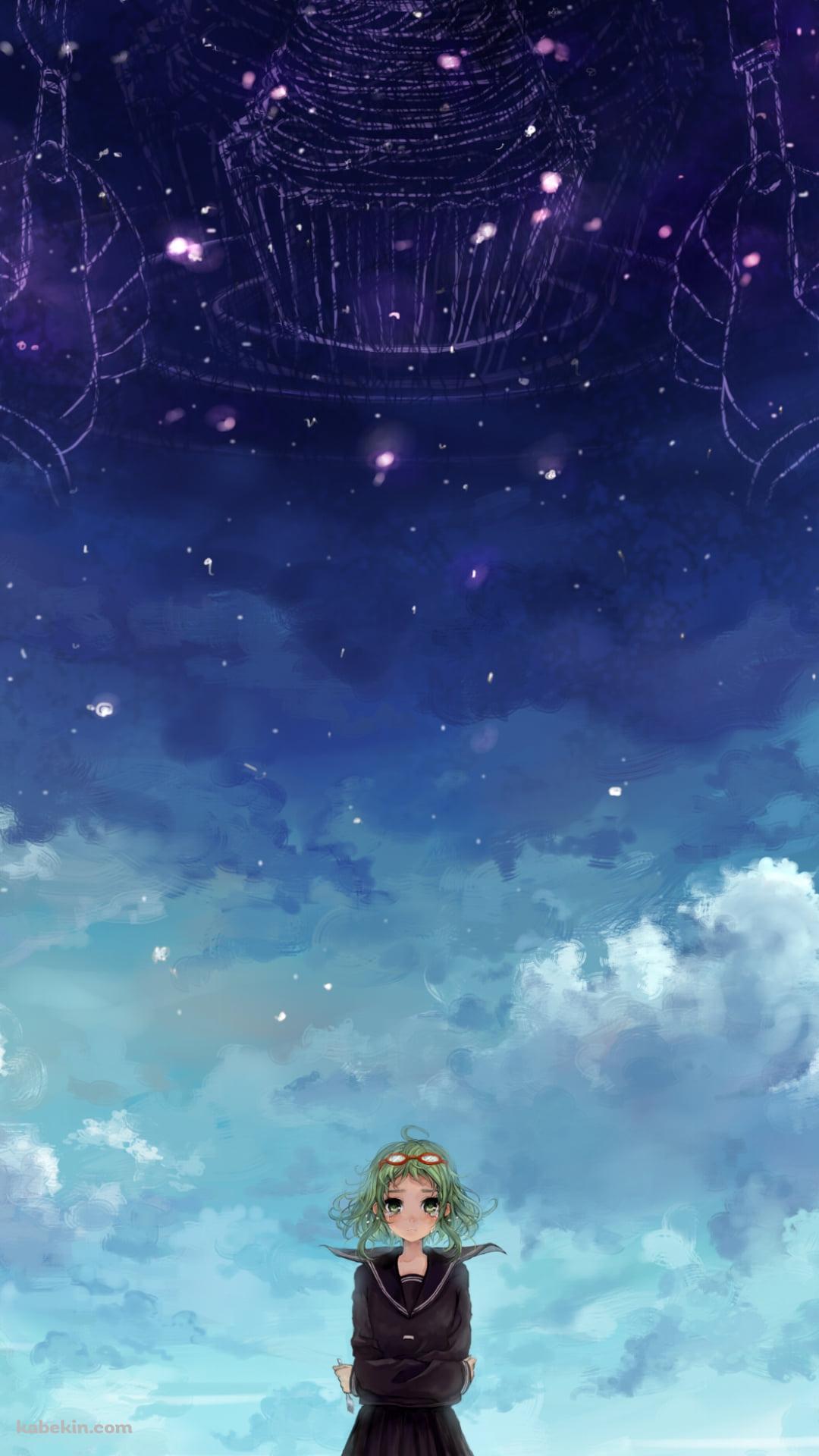 両腕を組むセーラー服を着たGUMI / 弱虫モンブラン / ボーカロイドのAndroidの壁紙(1080px x 1920px) スマホ用