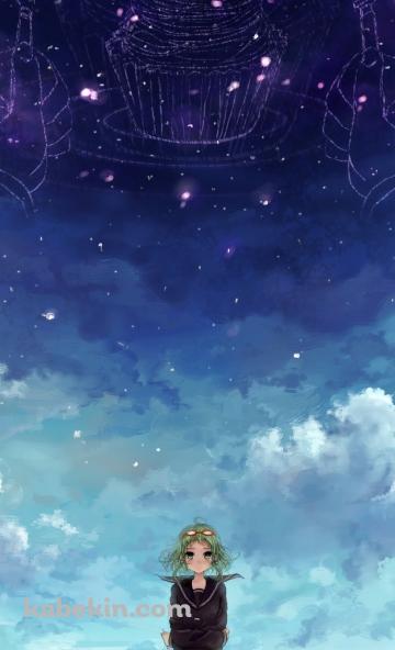 両腕を組むセーラー服を着たGUMI / 弱虫モンブラン / ボーカロイドのAndroidの壁紙(360px x 592px) スマホ用