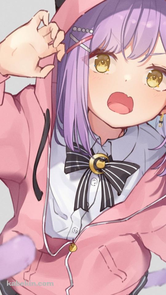 ピンクのパーカーを着た可愛い紫宮るな / ぶいすぽっ! / バーチャルYouTuberのAndroidの壁紙(540px x 960px) スマホ用