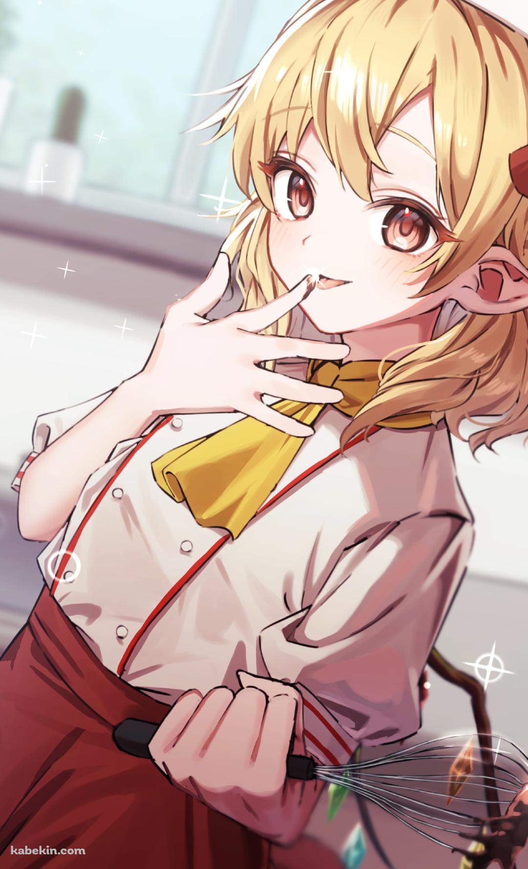 コック姿の可愛いフランドール・スカーレット / 東方のAndroidの壁紙(1080px x 1776px) スマホ用