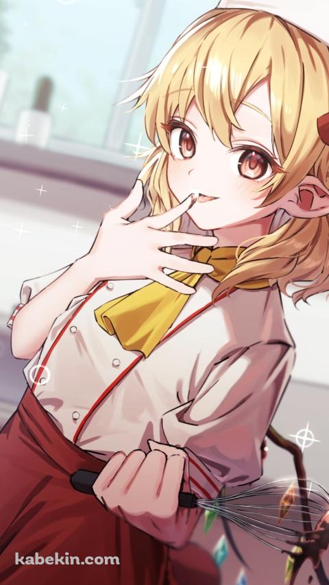 コック姿の可愛いフランドール・スカーレット / 東方のAndroidの壁紙(480px x 854px) スマホ用