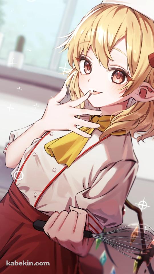 コック姿の可愛いフランドール・スカーレット / 東方のAndroidの壁紙(540px x 960px) スマホ用