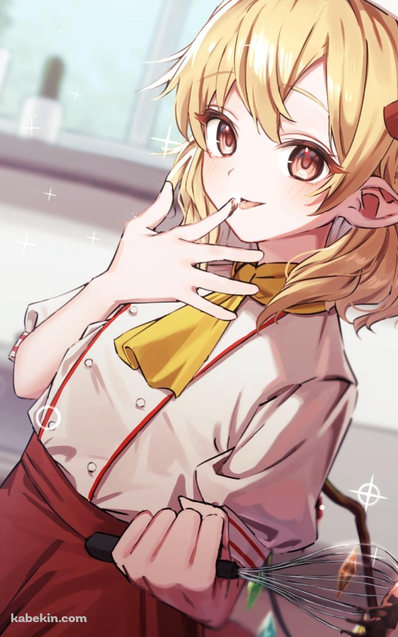 コック姿の可愛いフランドール・スカーレット / 東方のAndroidの壁紙(800px x 1280px) スマホ用