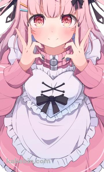 ピンクのメイドコスでポーズを取る可愛い佐藤希 / ぱすはにのAndroidの壁紙(360px x 592px) スマホ用