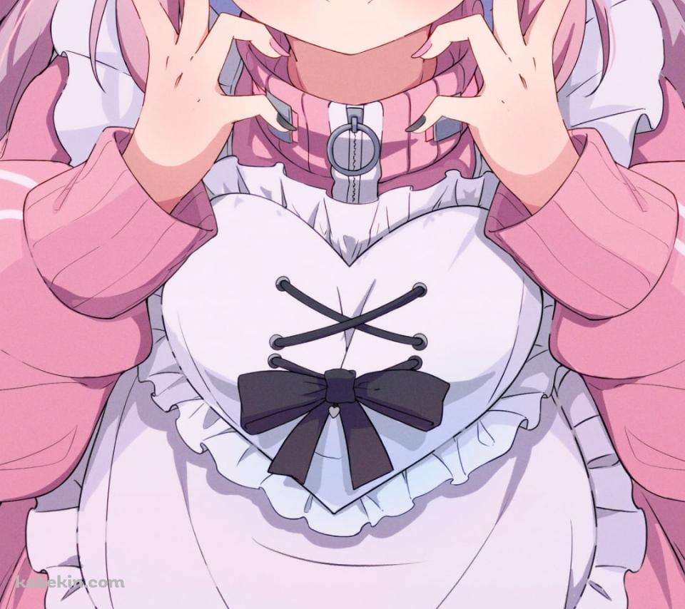 ピンクのメイドコスでポーズを取る可愛い佐藤希 / ぱすはにのAndroidの壁紙(960px x 854px) スマホ用
