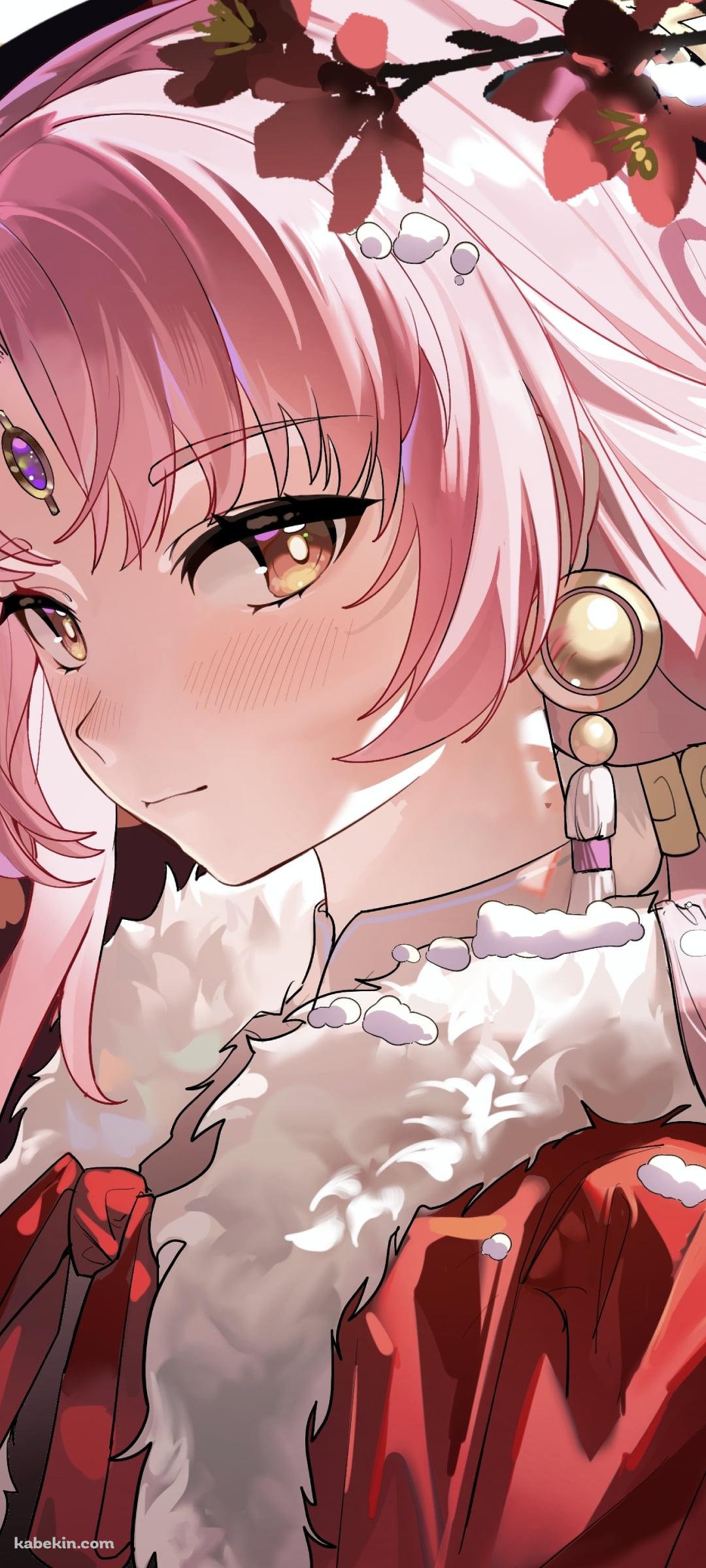 こちらを見つめるピンクの髪型の符玄 / 崩壊:スターレイルのAndroidの壁紙(1080px x 2400px) スマホ用
