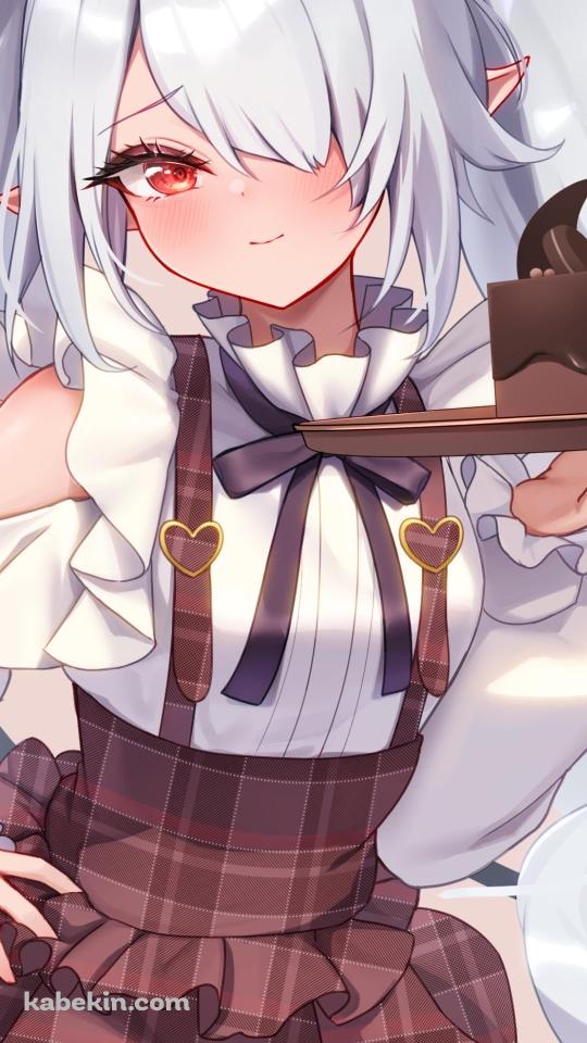チョコレートケーキを持つ銀鏡イオリ / ブルーアーカイブのAndroidの壁紙(540px x 960px) スマホ用