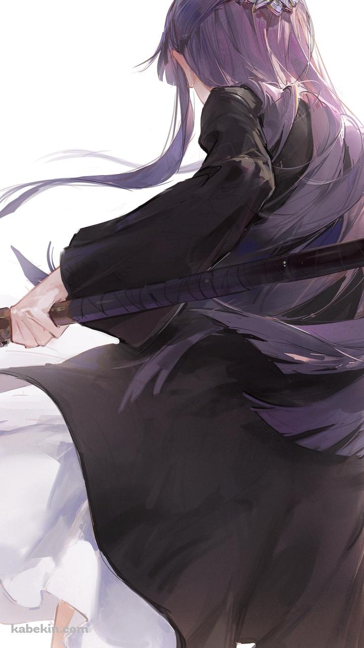 杖を持ち構えるフェルンの後ろ姿 / かっこいい / 葬送のフリーレンのAndroidの壁紙(720px x 1280px) スマホ用