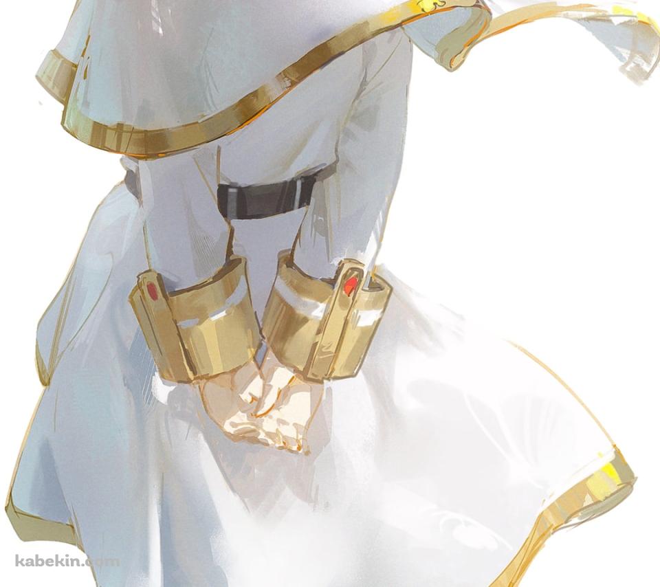 後ろ手を組んで歩くフリーレンの後ろ姿 / 葬送のフリーレンのAndroidの壁紙(960px x 854px) スマホ用