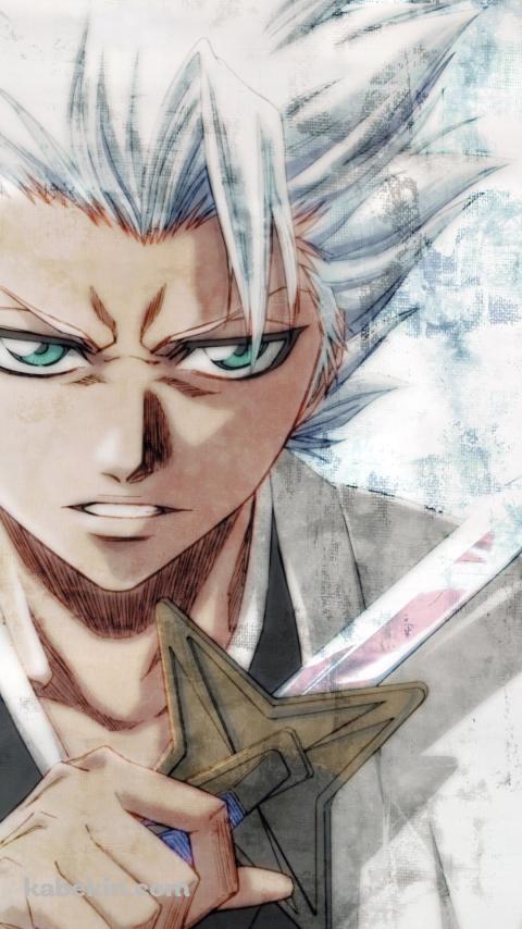 凄みのある表情のかっこいい日番谷冬獅郎 / ブリーチのAndroidの壁紙(480px x 854px) スマホ用