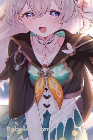 髪飾りに手をあてるホタル / 崩壊:スターレイルのAndroidの壁紙(320px x 480px) スマホ用