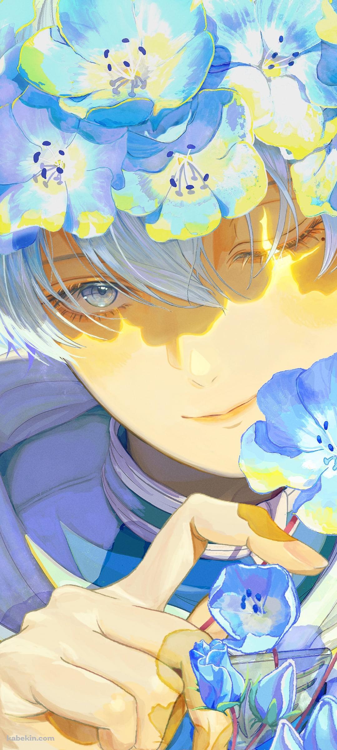 蒼月草の髪飾りをつけたヒンメル / 葬送のフリーレンのAndroidの壁紙(1080px x 2400px) スマホ用