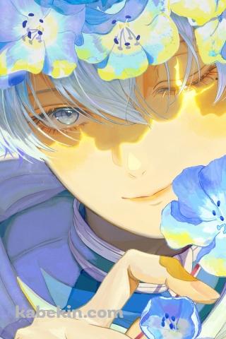 蒼月草の髪飾りをつけたヒンメル / 葬送のフリーレンのAndroidの壁紙(320px x 480px) スマホ用