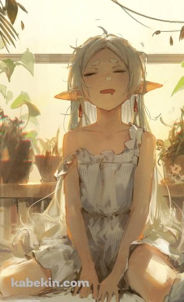 寝ぼけているフリーレン / 葬送のフリーレンのAndroidの壁紙(360px x 592px) スマホ用