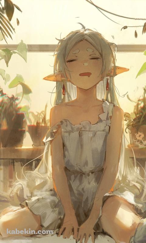 寝ぼけているフリーレン / 葬送のフリーレンのAndroidの壁紙(480px x 800px) スマホ用