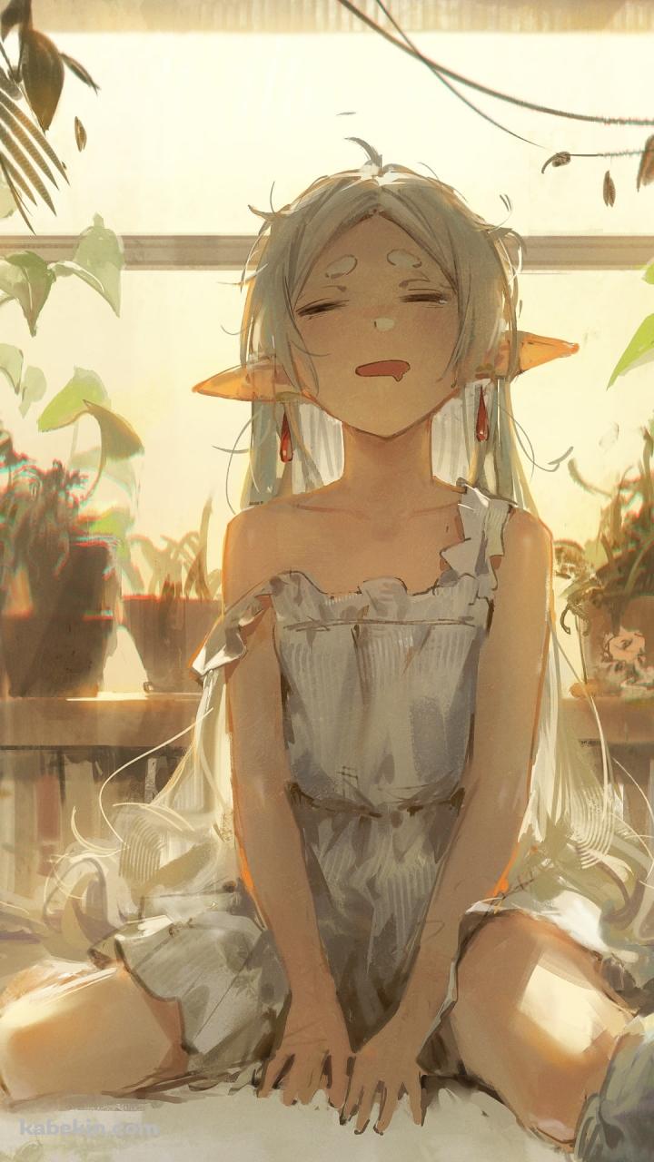 寝ぼけているフリーレン / 葬送のフリーレンのAndroidの壁紙(720px x 1280px) スマホ用