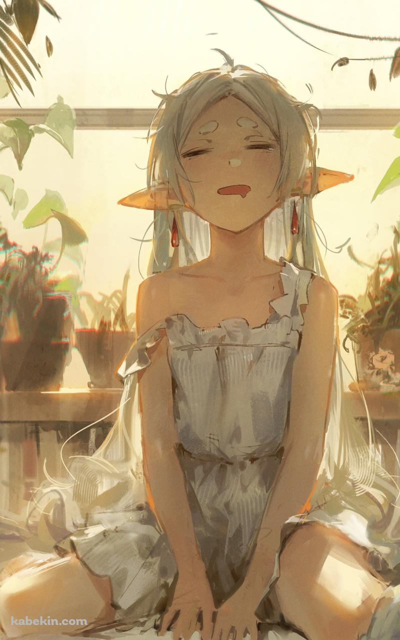 寝ぼけているフリーレン / 葬送のフリーレンのAndroidの壁紙(800px x 1280px) スマホ用