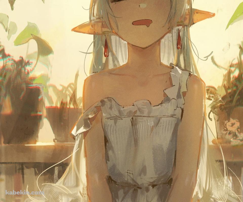 寝ぼけているフリーレン / 葬送のフリーレンのAndroidの壁紙(960px x 800px) スマホ用