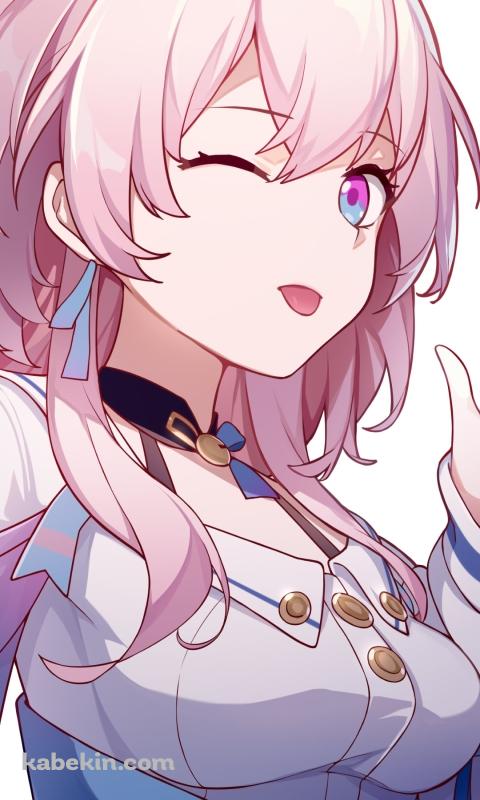 舌を出す三月七 / 崩壊:スターレイルのAndroidの壁紙(480px x 800px) スマホ用