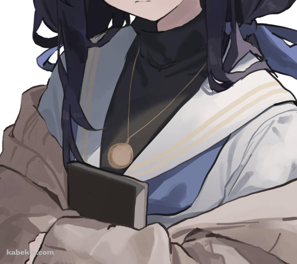 黒い本を持つ古関ウイ / ブルーアーカイブのAndroidの壁紙(960px x 854px) スマホ用
