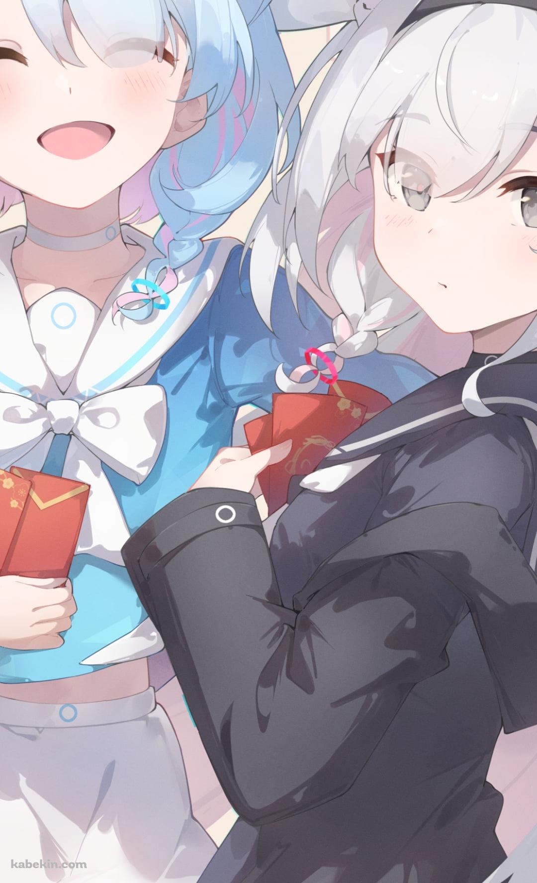 梅の花とアロナとプラナ / ブルーアーカイブのAndroidの壁紙(1080px x 1776px) スマホ用