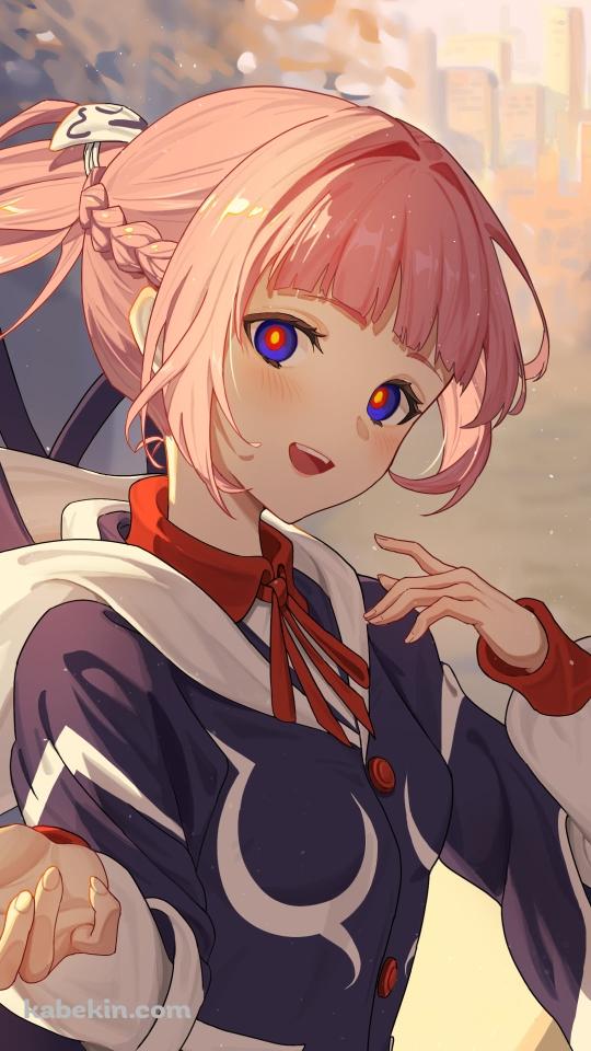路上で手を差し伸べる花譜 / バーチャルYouTuberのAndroidの壁紙(540px x 960px) スマホ用