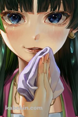 口元を拭う猫猫 / 薬屋のひとりごとのAndroidの壁紙(320px x 480px) スマホ用