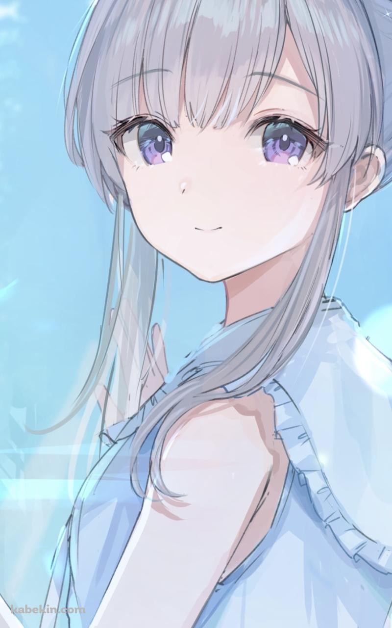 水族館でマンタを見る幽谷霧子 / アイドルマスターシャイニーカラーズのAndroidの壁紙(800px x 1280px) スマホ用