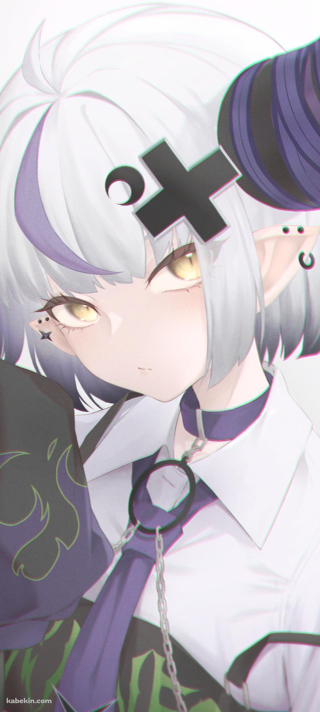 萌え袖をしながらこちらを見つめる可愛いラプラス・ダークネス / ホロライブ / バーチャルYouTuber / VtuberのAndroidの壁紙(1080px x 2400px) スマホ用