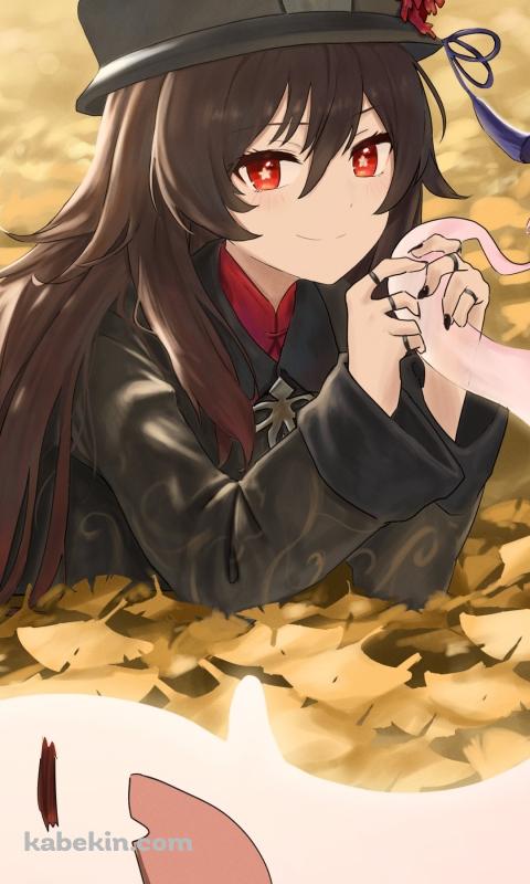 お化けと手を組む胡桃 / 原神のAndroidの壁紙(480px x 800px) スマホ用