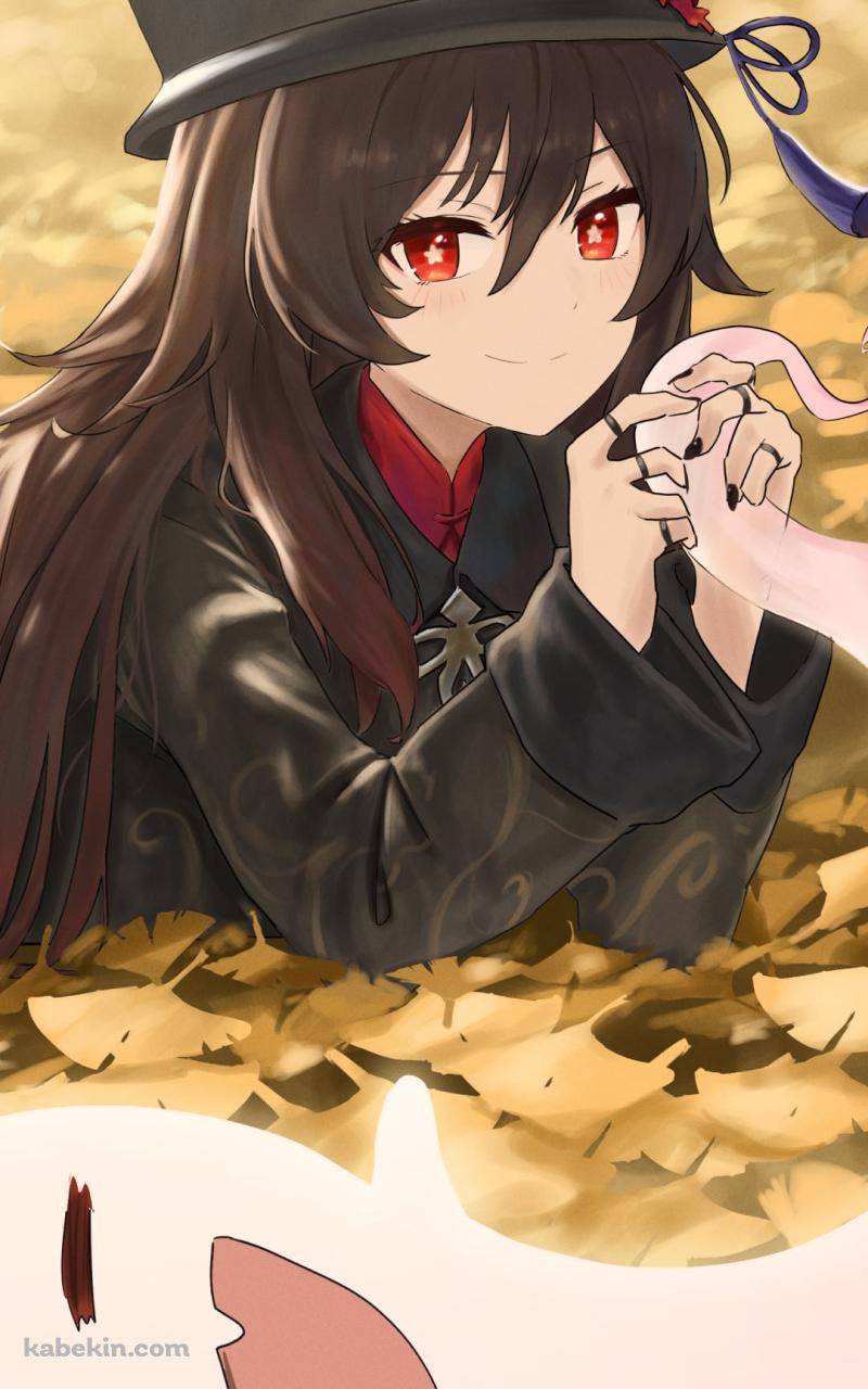 お化けと手を組む胡桃 / 原神のAndroidの壁紙(800px x 1280px) スマホ用