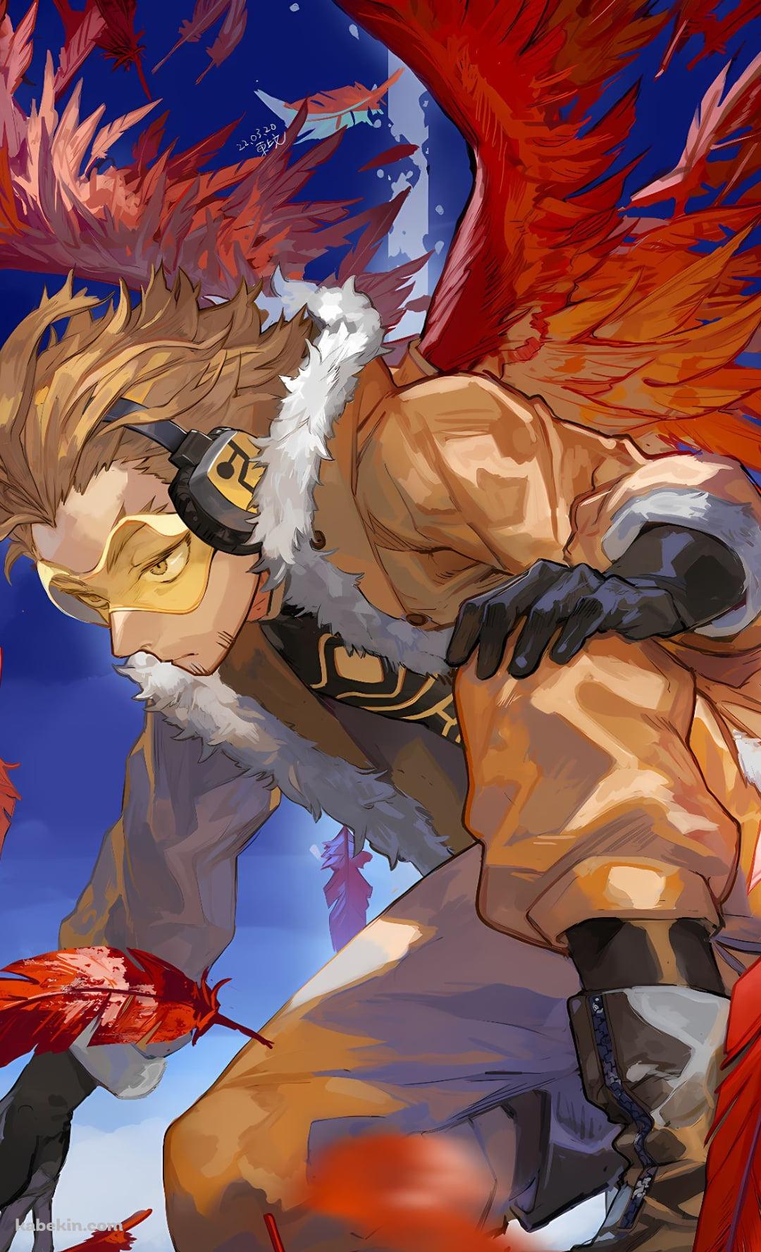片膝をつくかっこいいホークス / 赤い翼 / 僕のヒーローアカデミアのAndroidの壁紙(1080px x 1776px) スマホ用