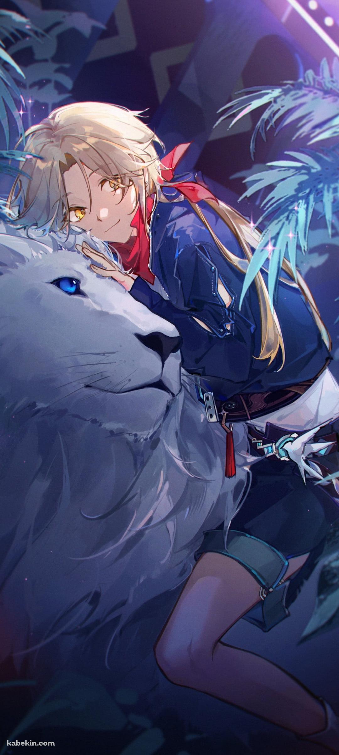 白いライオンと彦卿 / 崩壊:スターレイルのAndroidの壁紙(1080px x 2400px) スマホ用