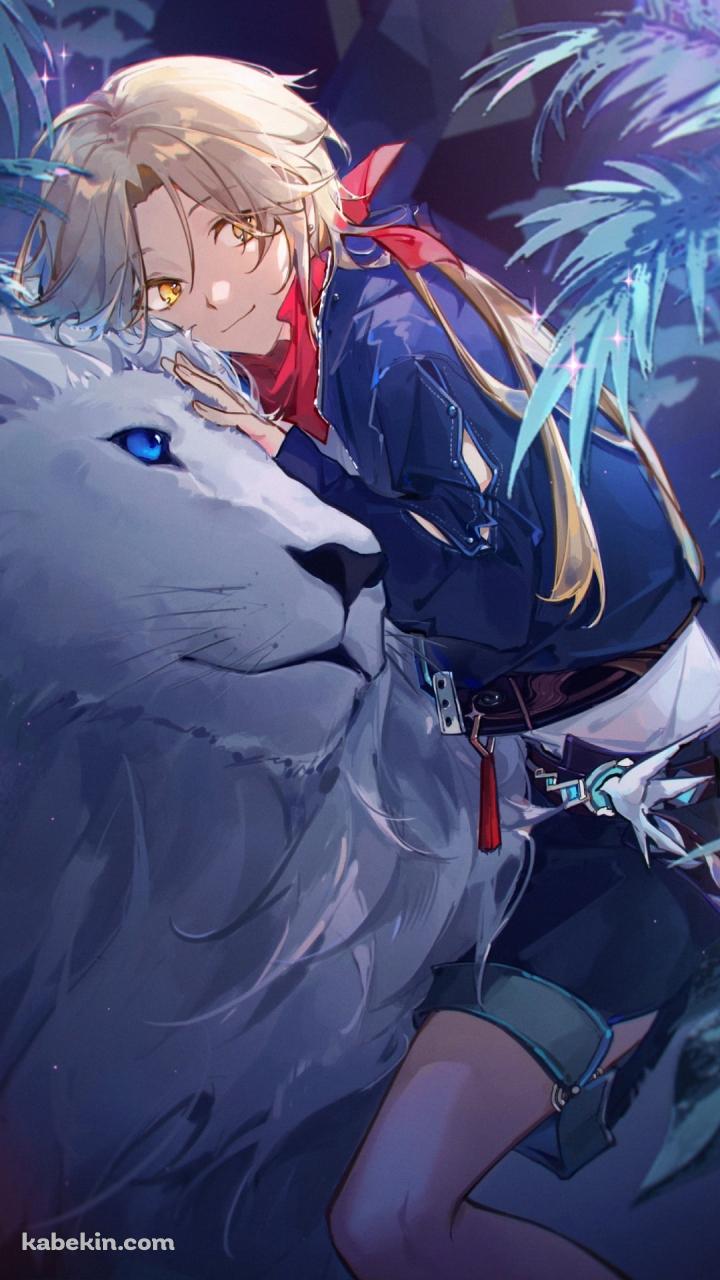 白いライオンと彦卿 / 崩壊:スターレイルのAndroidの壁紙(720px x 1280px) スマホ用