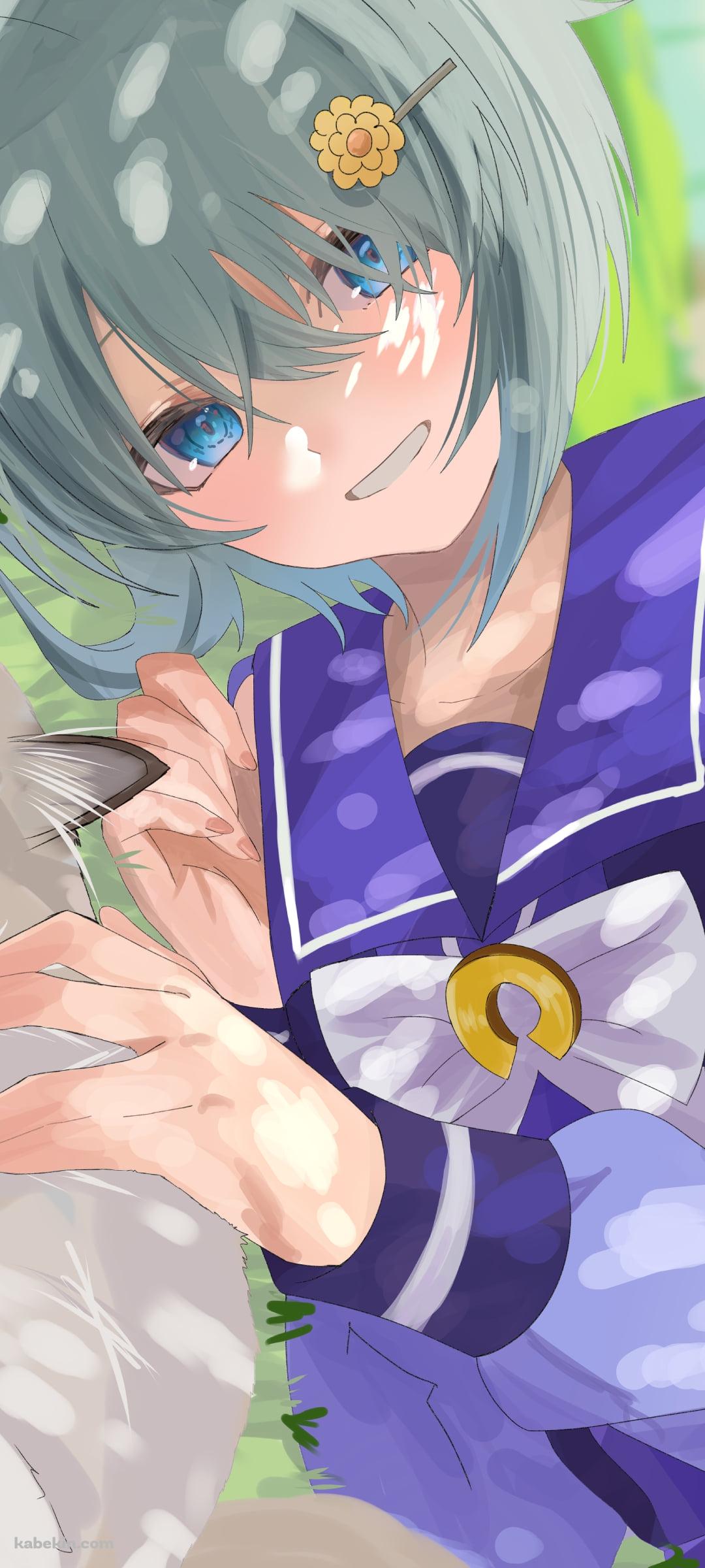 はにかむセーラー服を着たセイウンスカイ / ウマ娘プリティーダービーのAndroidの壁紙(1080px x 2400px) スマホ用