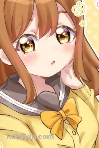 黄色のカーディガンを羽織った国木田花丸 / セーラー服 / ラブライブ!サンシャイン!!のAndroidの壁紙(320px x 480px) スマホ用