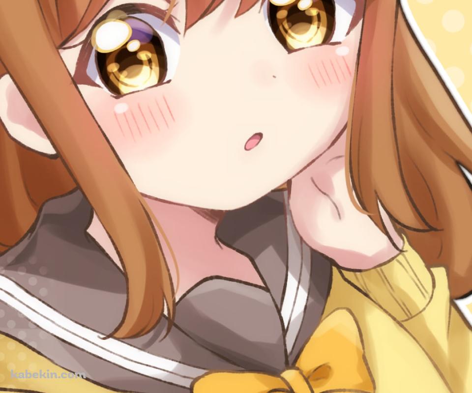 黄色のカーディガンを羽織った国木田花丸 / セーラー服 / ラブライブ!サンシャイン!!のAndroidの壁紙(960px x 800px) スマホ用