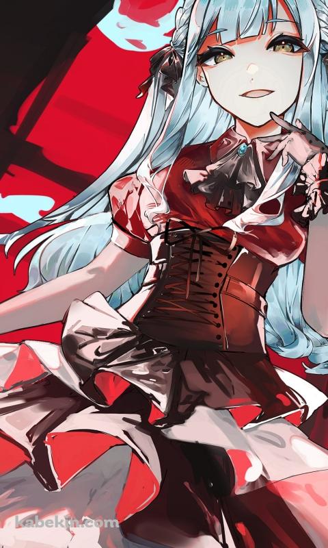 赤い窓の前に立つ豊川祥子 / バンドリ！のAndroidの壁紙(480px x 800px) スマホ用