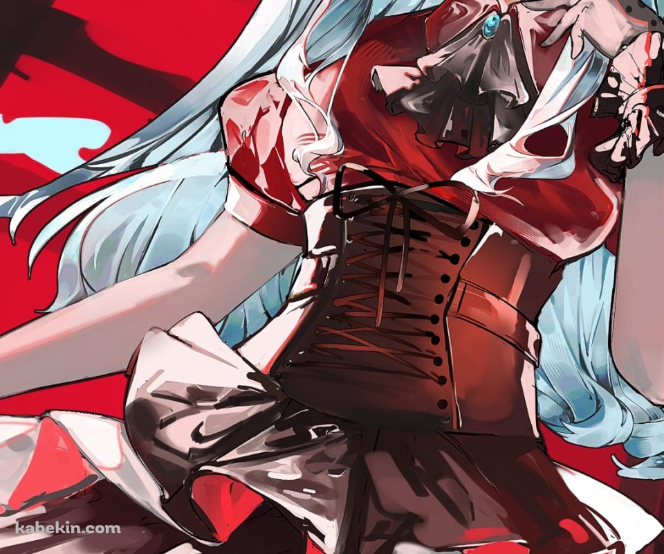 赤い窓の前に立つ豊川祥子 / バンドリ！のAndroidの壁紙(960px x 800px) スマホ用