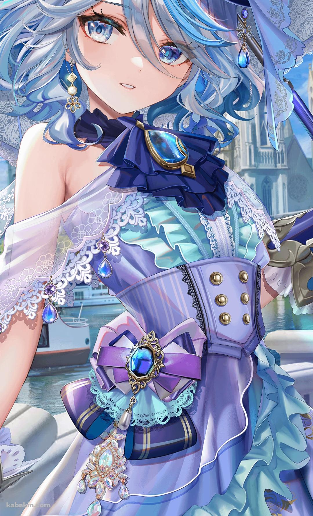 紫のドレスを着た可愛いフリーナ / Furina / 原神 / Genshin ImpactのAndroidの壁紙(1080px x 1776px) スマホ用