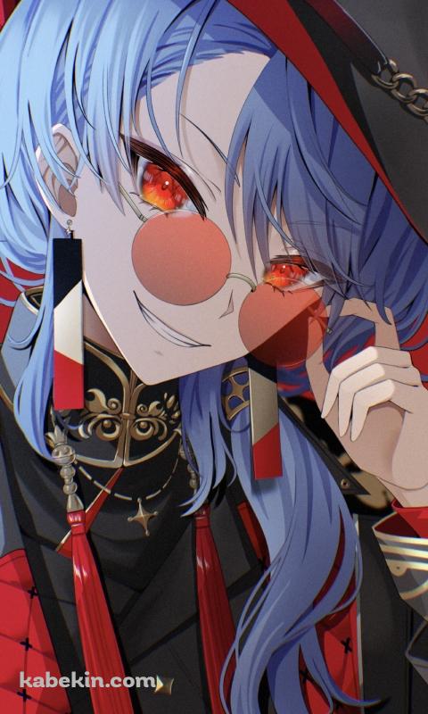 赤いサングラスに手をかけ笑うクールな星街すいせい / ホロライブ / バーチャルYouTuber / VtuberのAndroidの壁紙(480px x 800px) スマホ用