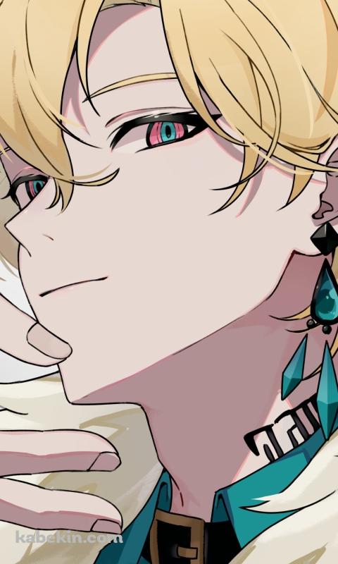妖艶な表情のアベンチュリン / 赤・緑の瞳 / 崩壊:スターレイルのAndroidの壁紙(480px x 800px) スマホ用