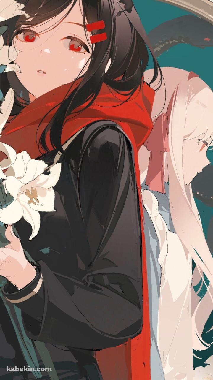 赤いマフラーを巻いた楯山文乃 / マリー / メカクシティアクターズのAndroidの壁紙(720px x 1280px) スマホ用