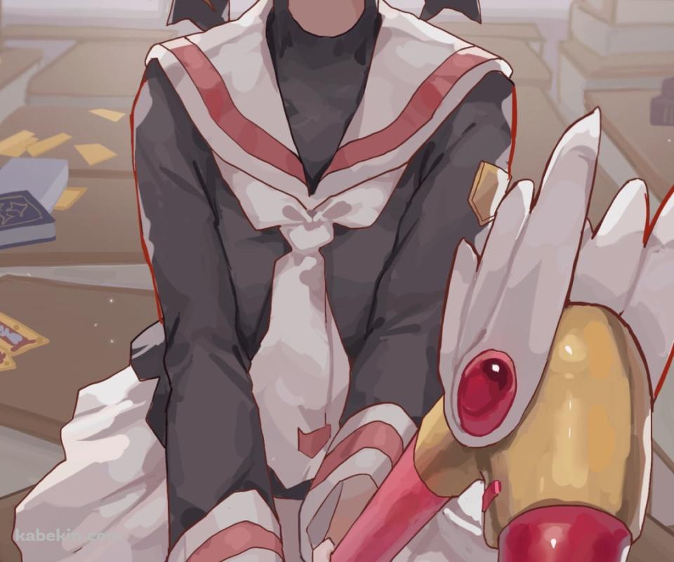 魔法の杖を持つ木之本桜 / カードキャプターさくらのAndroidの壁紙(960px x 800px) スマホ用