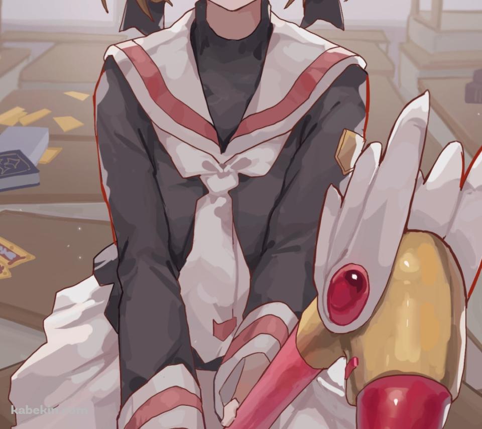 魔法の杖を持つ木之本桜 / カードキャプターさくらのAndroidの壁紙(960px x 854px) スマホ用