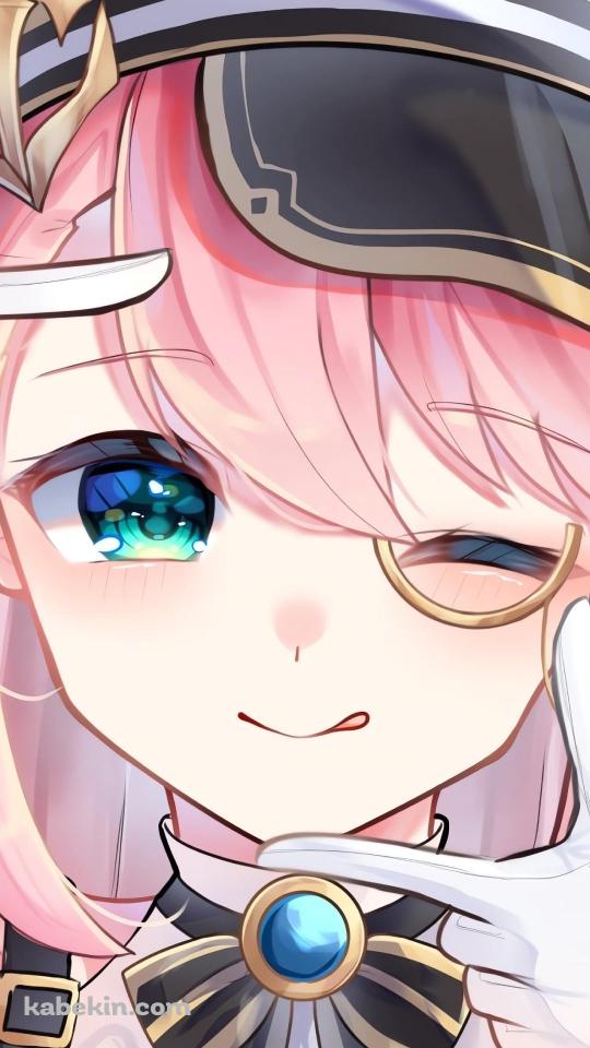ペロッと舌を出して写真を撮るようなポーズをするシャルロット / 原神のAndroidの壁紙(540px x 960px) スマホ用
