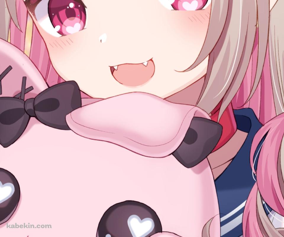 デビットを抱く笑顔の魔界ノりりむ / にじさんじ / バーチャルYouTuber / VtuberのAndroidの壁紙(960px x 800px) スマホ用