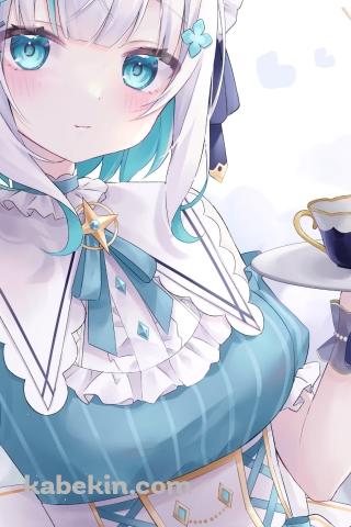 パフェを運ぶメイド姿のアルス・アルマル / 可愛い / にじさんじ / バーチャルYouTuber / VtuberのAndroidの壁紙(320px x 480px) スマホ用